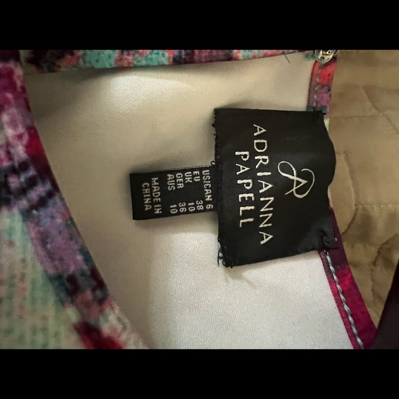 NEW ADRIANNA PAPELL MULITI AQUA FLORAL SCUBA FIT/FLATE DRESS - Picture 9 of 11